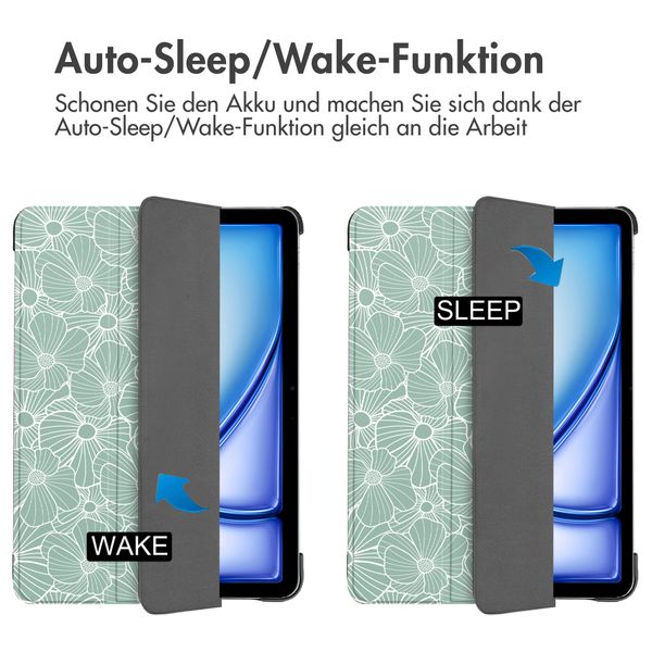 imoshion Design Trifold Klaphülle Apple iPad Air 11 Zoll (2026) M4 / (2025) M3 / (2024) M2 / Air 5 (2022) / Air 4 (2020) - Botanica