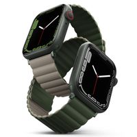Uniq Revix doppelseitiges Armband für das  Apple Watch Series 1 t/m 11 / SE / Ultra (44/45/46/49 mm) - Pine (Green/Taupe)