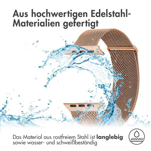 imoshion Magnetisches Milanaise Armband für das  Apple Watch Series 1 - 11 / SE / Ultra (44/45/46/49 mm) - Größe M - Rosé gold