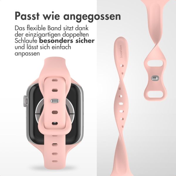 imoshion Slim Silikonarmband für die Apple Watch Series 1-9 / SE (38/40/41 mm) | Series 10 (42 mm) - Rosa