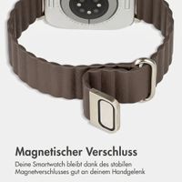 imoshion Magnetisches Kunstlederarmband für Apple Watch | 44/45/46/49 mm - Dunkelbraun