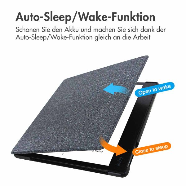 imoshion Canvas Sleepcover Klapphülle für das Kobo Elipsa 2E - Schwarz