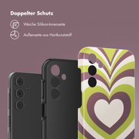 Selencia Vivid Back Cover Samsung Galaxy A15 (5G) - Double Hearts Plum Fern
