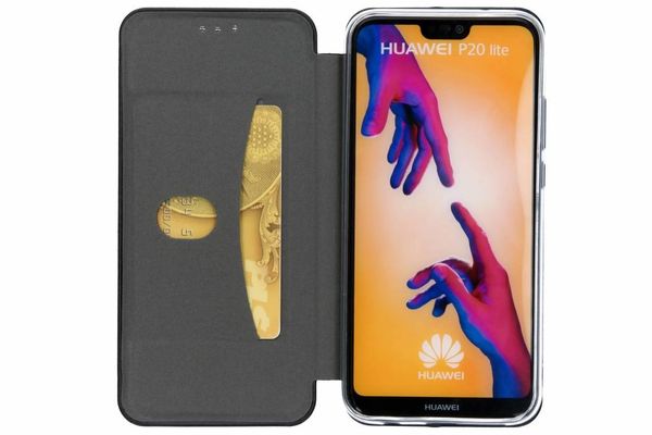 Schlankes Klapphülle Schwarz Huawei P20 Lite