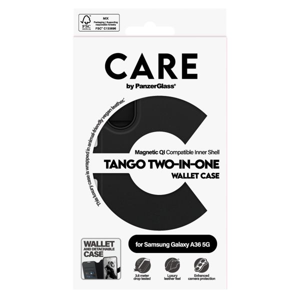 CARE by PanzerGlass Tango 2 in 1 Wallet Case MagSafe Samsung Galaxy A36 - Schwarz