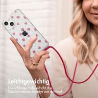 imoshion Design Hülle mit Band Apple iPhone 14 - Dusty Rose Connected Hearts
