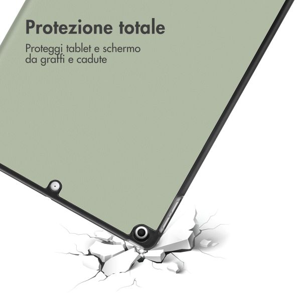 imoshion Design Trifold Klaphülle Apple iPad 9 (2021) 10.2 Zoll / iPad 8 (2020) 10.2 Zoll / iPad 7 (2019) 10.2 Zoll - Floral Green
