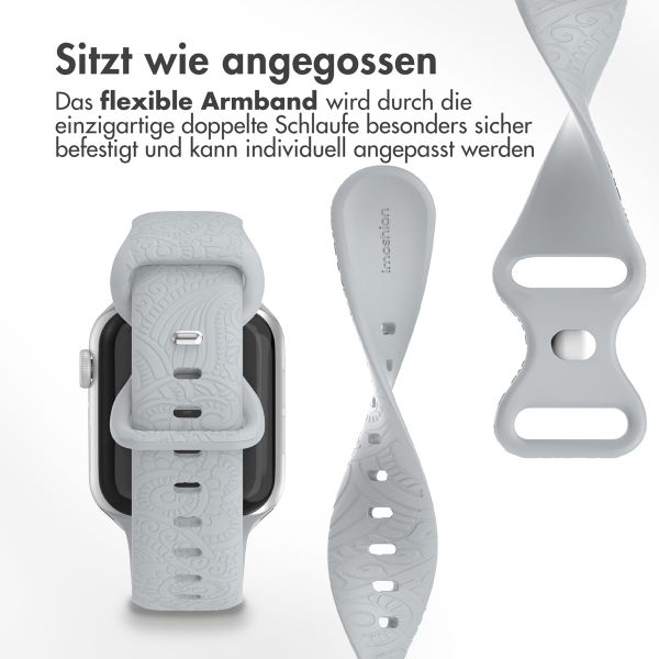 imoshion Mandala Silikonarmband für die Apple Watch Series 1-9 / SE (38/40/41 mm) | Series 10 (42 mm) - Grau