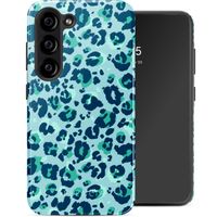 Selencia Vivid Tough Back Cover für das Samsung Galaxy S23 - Wild Spots Light Blue