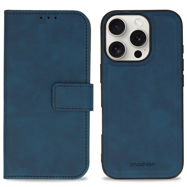 imoshion Entfernbare 2-1 Luxus Klapphülle für das Apple iPhone 16 Pro - Blau