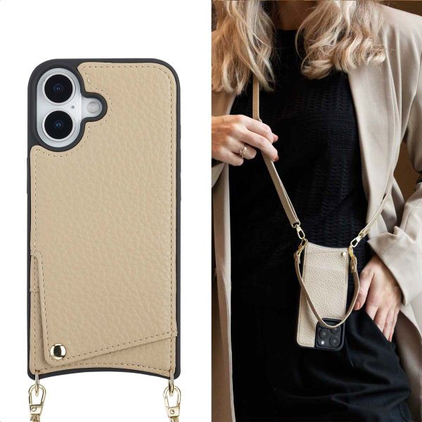 Selencia Nova HandyHülle mit Kordel und Kartenhalter Apple iPhone 17 - Beige