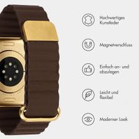 imoshion Magnetisches Kunstlederarmband für Apple Watch | 44/45/46/49 mm - Braun
