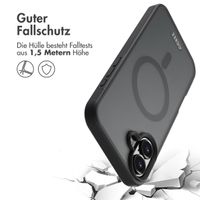 Accezz Rugged Frosted Back Cover mit MagSafe für das iPhone 16 - Schwarz