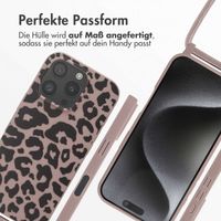 imoshion Silikonhülle design mit Band für das iPhone 16 Pro - Animal Pink