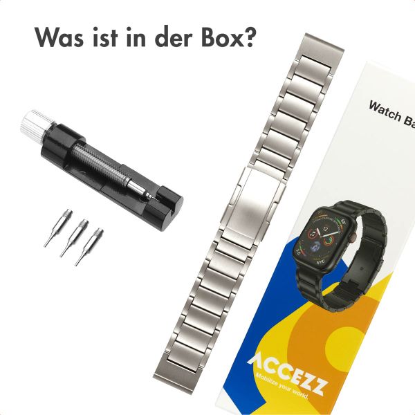 Accezz Mattes Titanstahlarmband -   Garmin 22 mm Anschluss - Titanium