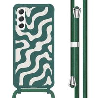 imoshion SilikonHülle design mit Band Samsung Galaxy S21 FE - Petrol Green Groovy