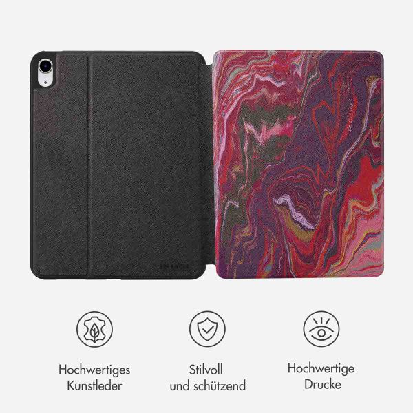 Selencia Vivid Klapphülle Apple iPad 11 (2025) 11 Zoll A16 / iPad 10 (2022) 10.9 Zoll - Marble Plum