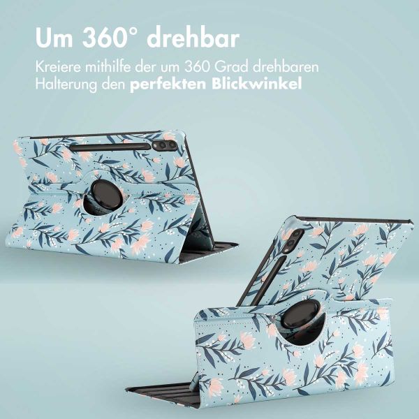 imoshion 360° drehbare Design Klapphülle Samsung Galaxy Tab S10 Ultra / Tab S9 Ultra - Flowers