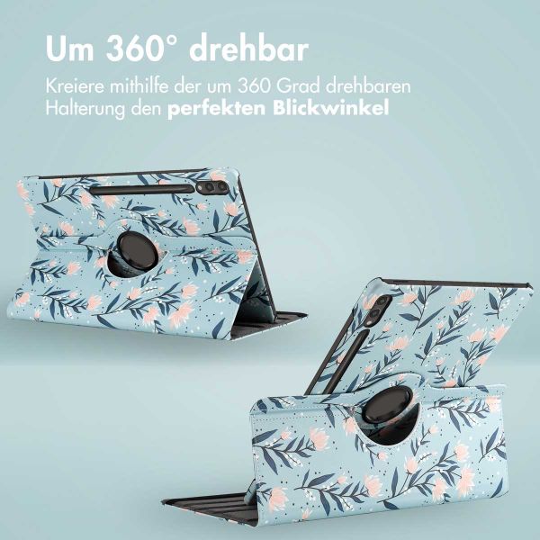 imoshion 360° drehbare Design Klapphülle für das Samsung Galaxy Tab S10 Ultra / Tab S9 Ultra - Flowers