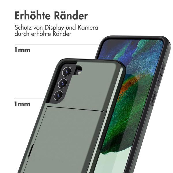 imoshion Backcover mit Kartenfach Samsung Galaxy S21 FE - Dunkelgrün