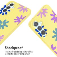 imoshion SilikonHülle design mit Band Samsung Galaxy A55 - Yellow Flower Distance