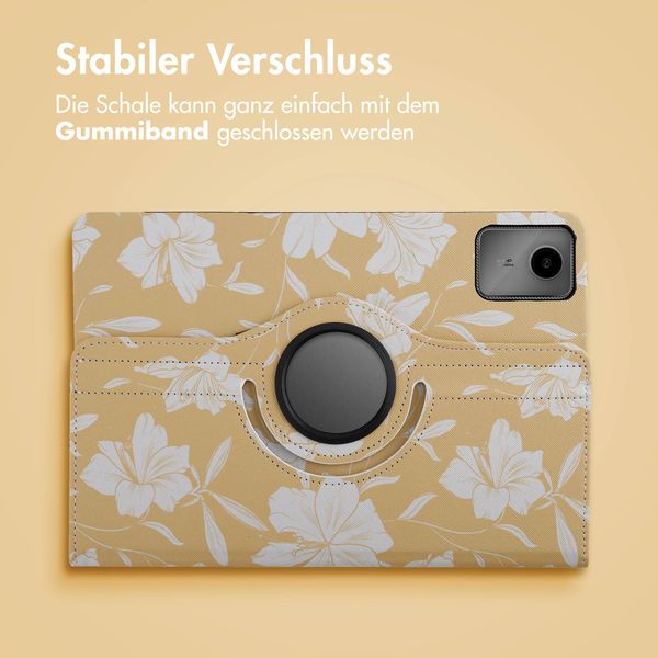 imoshion 360° drehbare Design Klapphülle für das Lenovo Tab M11 - Yellow Flowers