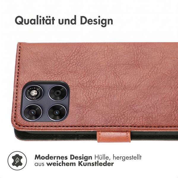 imoshion Luxuriöse Klapphülle Motorola Moto G77 - Braun