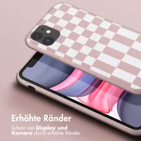Selencia SilikonHülle design mit abnehmbarem Band Apple iPhone 11 - Irregular Check Sand Pink