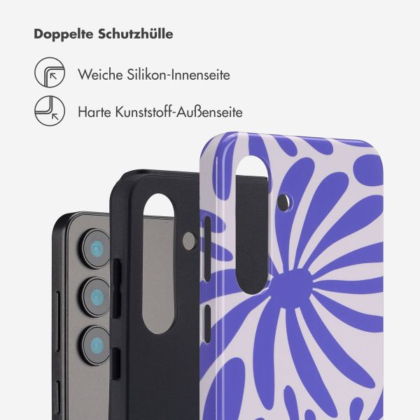 Selencia Vivid Back Cover Samsung Galaxy S24 - Modern Bloom Sapphire Blue