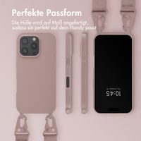 Selencia Silikonhülle mit abnehmbarem Band für das iPhone 16 Pro Max - Sand Pink