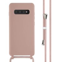 imoshion Silikonhülle mit Band für das Samsung Galaxy S10 Plus - Sand Pink