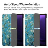 imoshion Design Trifold Klaphülle Samsung Galaxy Tab S9 11.0 Zoll / Tab S10 FE / S9 FE 10.9 Zoll - Green Plant