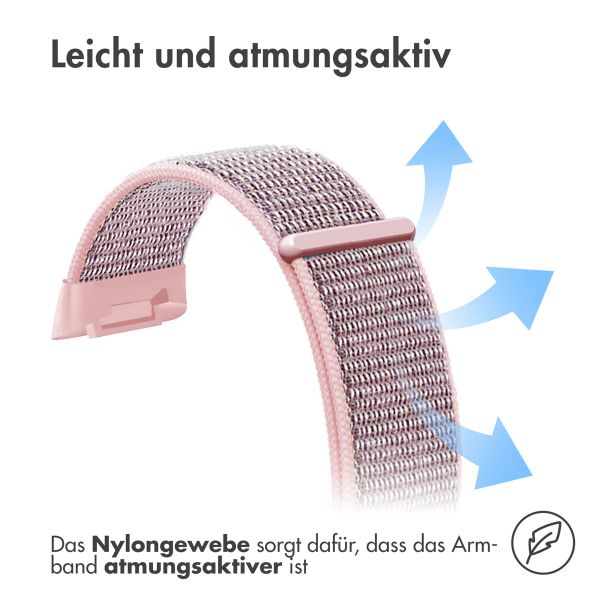 imoshion Nylonarmband für das Fitbit Charge 5 / Charge 6 - Größe S - Rosa