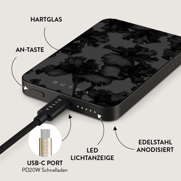 Burga Magnetische Powerbank 5.000 mAh - Geeignet für MagSafe und Qi2 - Nocturnal / Gunmetal