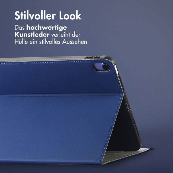 Accezz Classic Klapphülle Apple iPad 11 (2025) 11 Zoll A16 / iPad 10 (2022) 10.9 Zoll - Dunkelblau