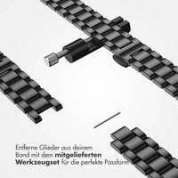 Selencia Slim Stahlgliederarmband für die Apple Watch Series 1 bis 9 / SE (38/40/41 mm) | Series 10 (42 mm) - Schwarz