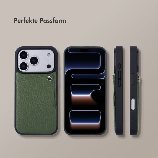 Selencia Riva Back Cover mit Kartenfach Apple iPhone 17 Pro - Sage Green