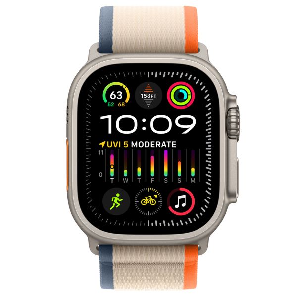 Apple Trail Loop Band für das Apple Watch Series 1-9 / SE / Ultra (2) - 42/44/45/49 mm - Größe M/L - Orange/Beige