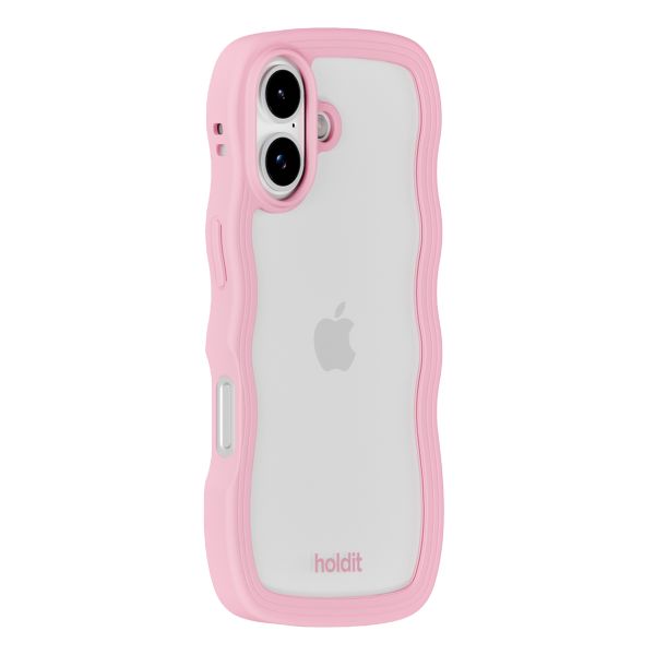 Holdit Wavy Case Apple iPhone 17 - Transparent / Pink