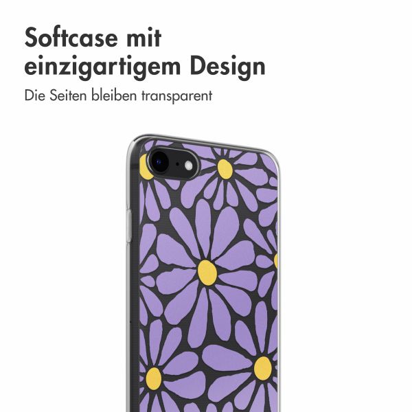 imoshion  Design Hülle für das iPhone SE (2022 / 2020) / 8 / 7 - Tropical Violet Flowers Connect