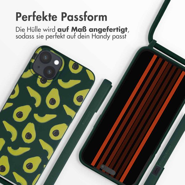 imoshion Silikonhülle design mit Band für das iPhone 15 Plus - Avocado Green