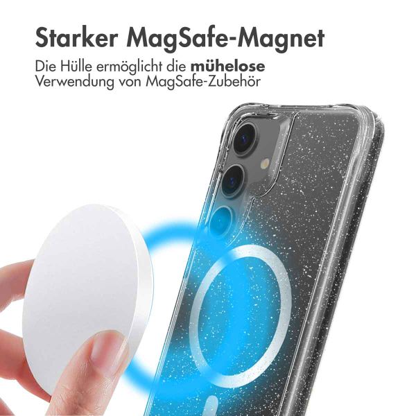imoshion Klare Glitter Backcover mit MagSafe Samsung Galaxy S24 - Silber