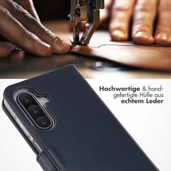 Selencia Echtleder Klapphülle Samsung Galaxy A17 - Blau