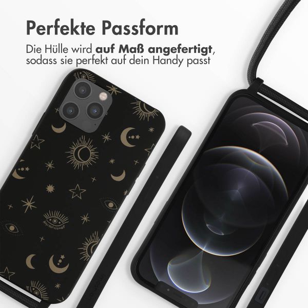 imoshion Silikonhülle design mit Band für das iPhone 12 (Pro) - Sky Black