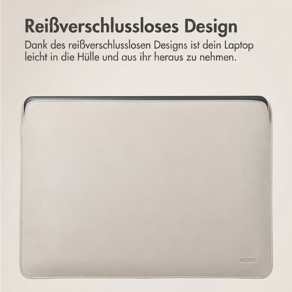Accezz Leather Laptop Hülle Apple MacBook 16 Zoll - Laptop Sleeve - Beige