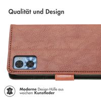 imoshion Luxuriöse Klapphülle für das Motorola Moto E22 - Braun