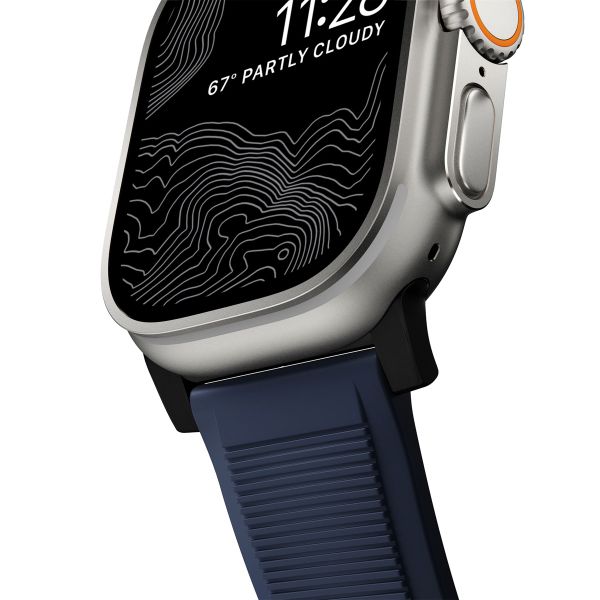 Nomad Robustes Armband FKM für das  Apple Watch Series 1 t/m 11 / SE / Ultra (44/45/46/49 mm) - Zwart / Blauw