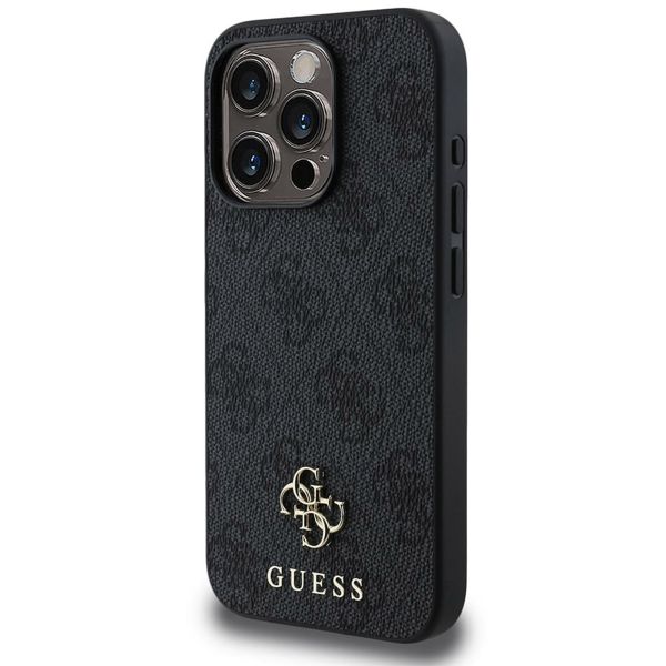 Guess 4G Metal Logo Back Cover MagSafe Apple iPhone 15 Pro - Schwarz