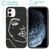 imoshion Design Hülle iPhone 12 Mini - Abstraktes Gesicht - Weiß