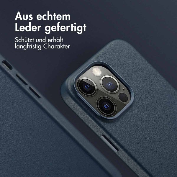 Accezz MagSafe Leather Backcover iPhone 14 Pro Max - Nightfall Blue